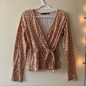 rebel sugar burnt orange floral top
